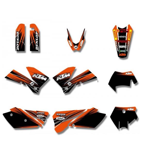 Kit déco Ktm Team KTM KTM 125-200-250-300-400-450-525 EXC EXC-F 2005-2007 –  MX Hill – Kits Deco Moto-cross Quad et Enduro