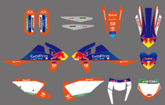 Kit déco Ktm Team TLD Troy Lee Design GoPro KTM 125-200-250-300-350-450-500 EXC EXC-F 2017, 2018 et 2019
